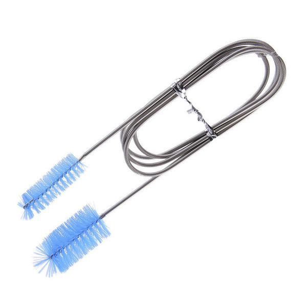Stainless steel water 155cm fish tank water pipe cleaning brush double-head inlet and outlet water pipe cleaning spring brush